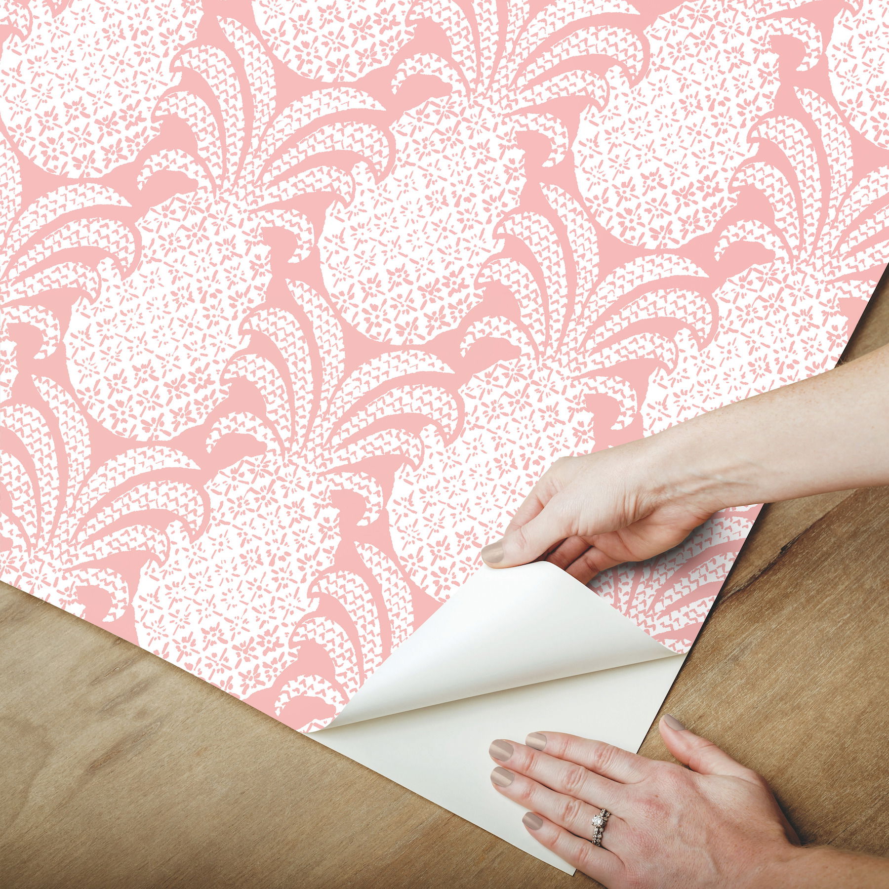 Colony Club Shell Pink Peel & Stick Wallpaper large image 
