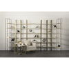Taunton 80L x 10.5W x 90H Light Brown Wood with Gold Metal Frame 6 Tier Shelving Unit thumbnail 1