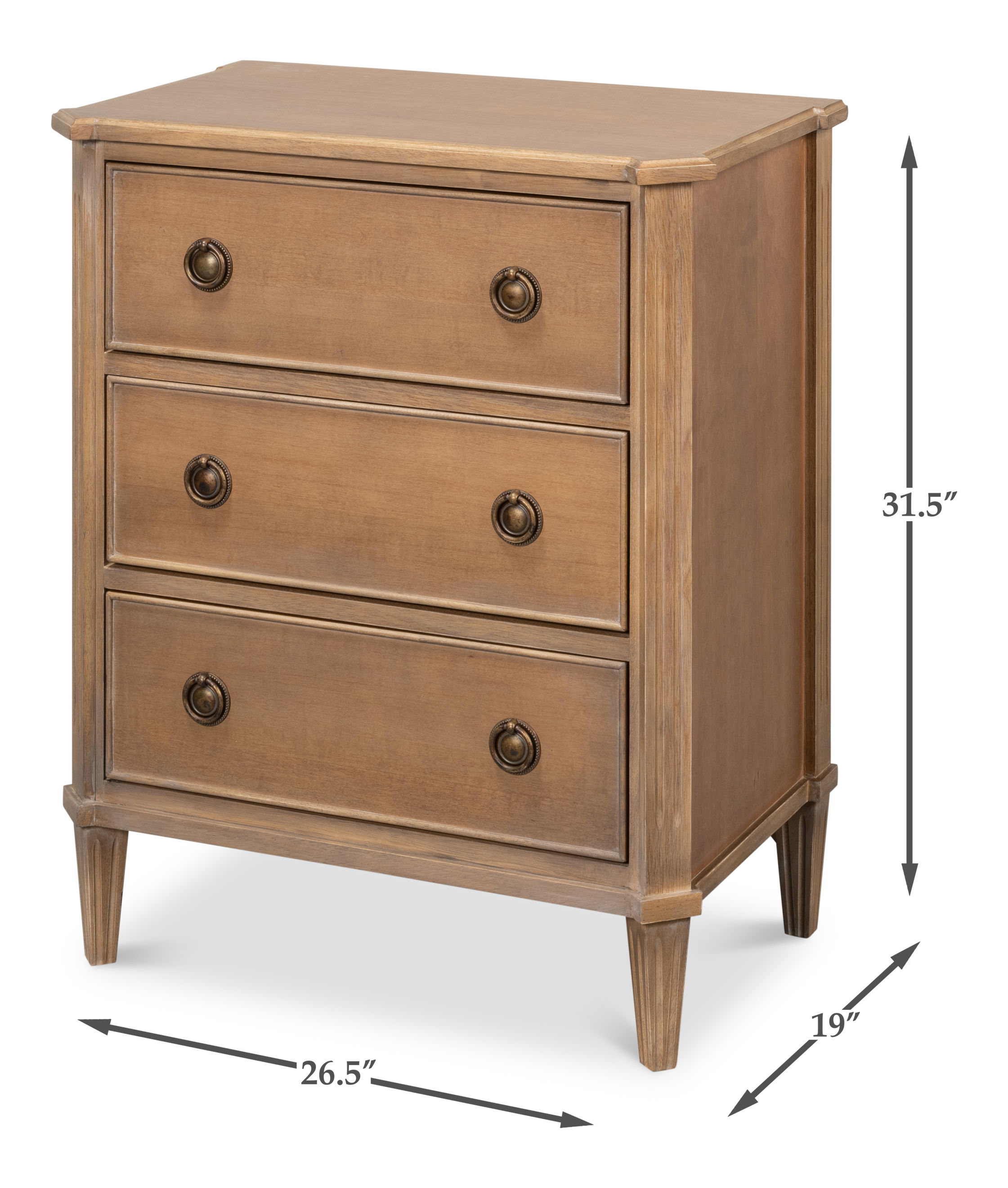 Poppin's 3 Drawer Chest, Cabinets & Chest by Sarreid, 45659" length x 16" width x 45659" height View 13