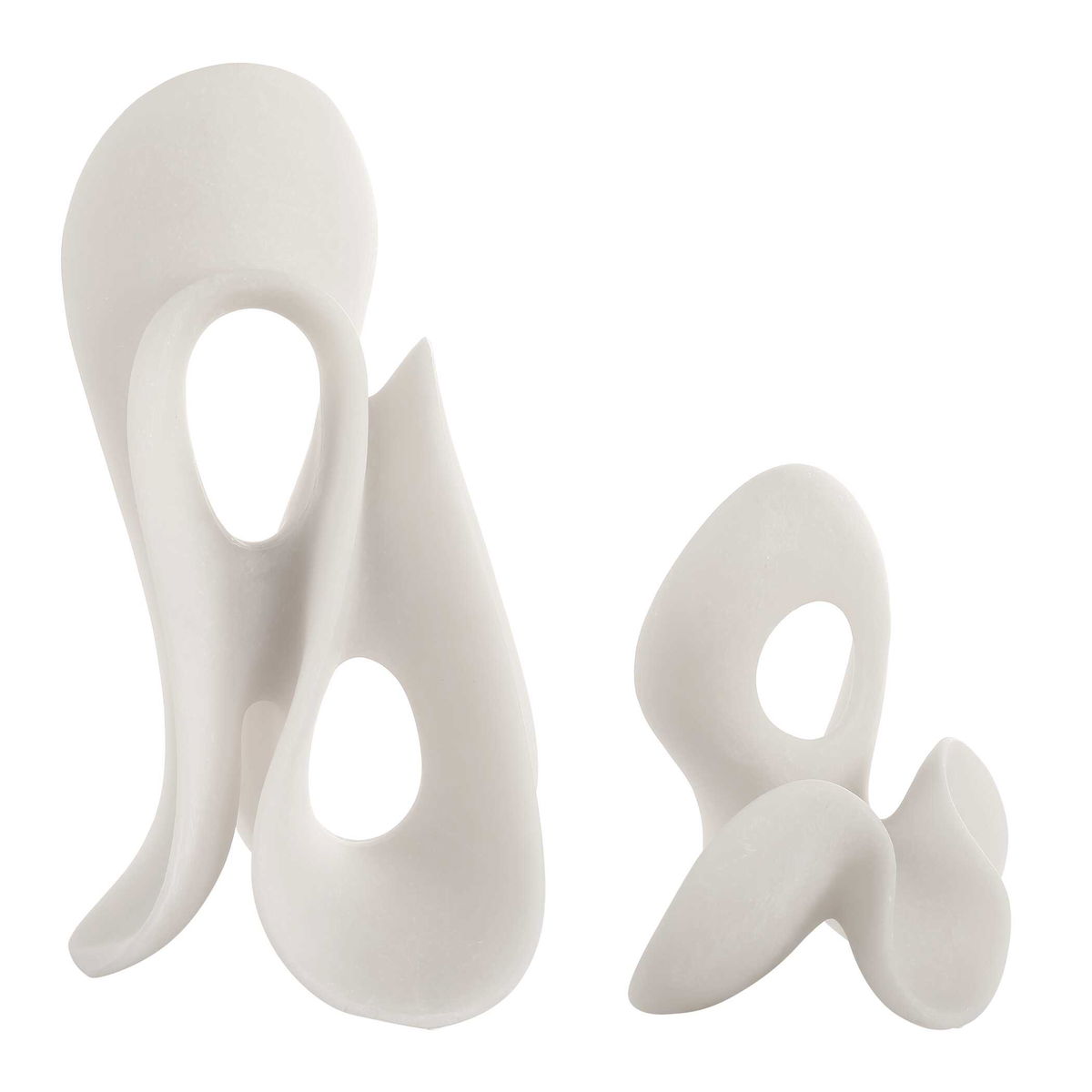 Silent Wave White Sculptures Set/2, Figurines & Statue by Uttermost, 8.75" width x 15" height x 7.5" depth View 4