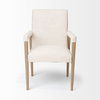 Palisades Curved Back Dining Side Chair | Cream Fabric with Brown Wood, Dining Chair by Mercana, 24.02" length x 25.59" width x 36.22" height thumbnail 4