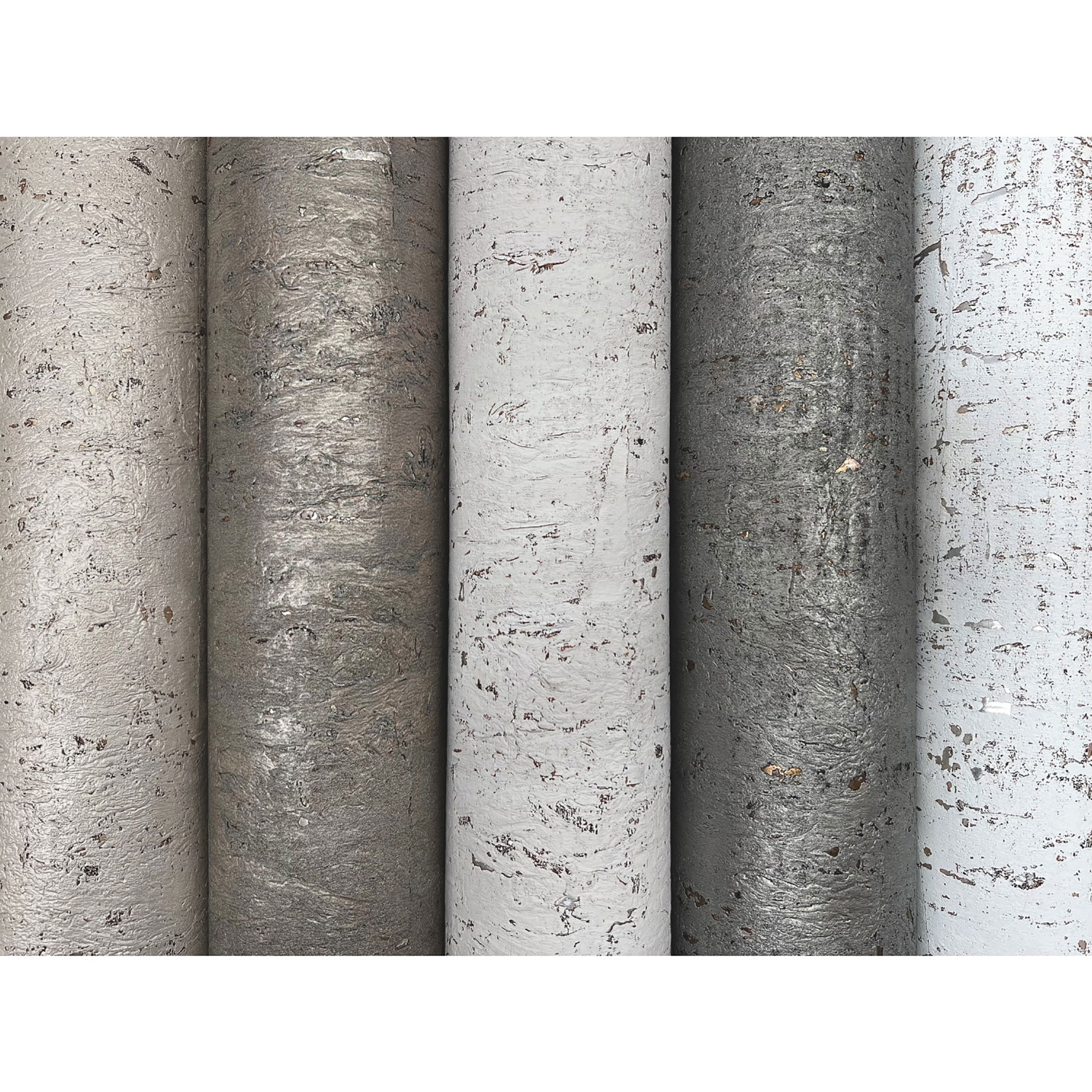 Cork Pale Grey & Silver Wallpaper large image 