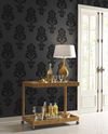 Graphic Damask Black Wallpaper thumbnail 1