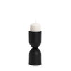 Qamra Short Black Metal Pillar Candle Holder, Candles & Candle Holder by Mercana, 3.5" length x 3.5" width x 9.25" height thumbnail 1