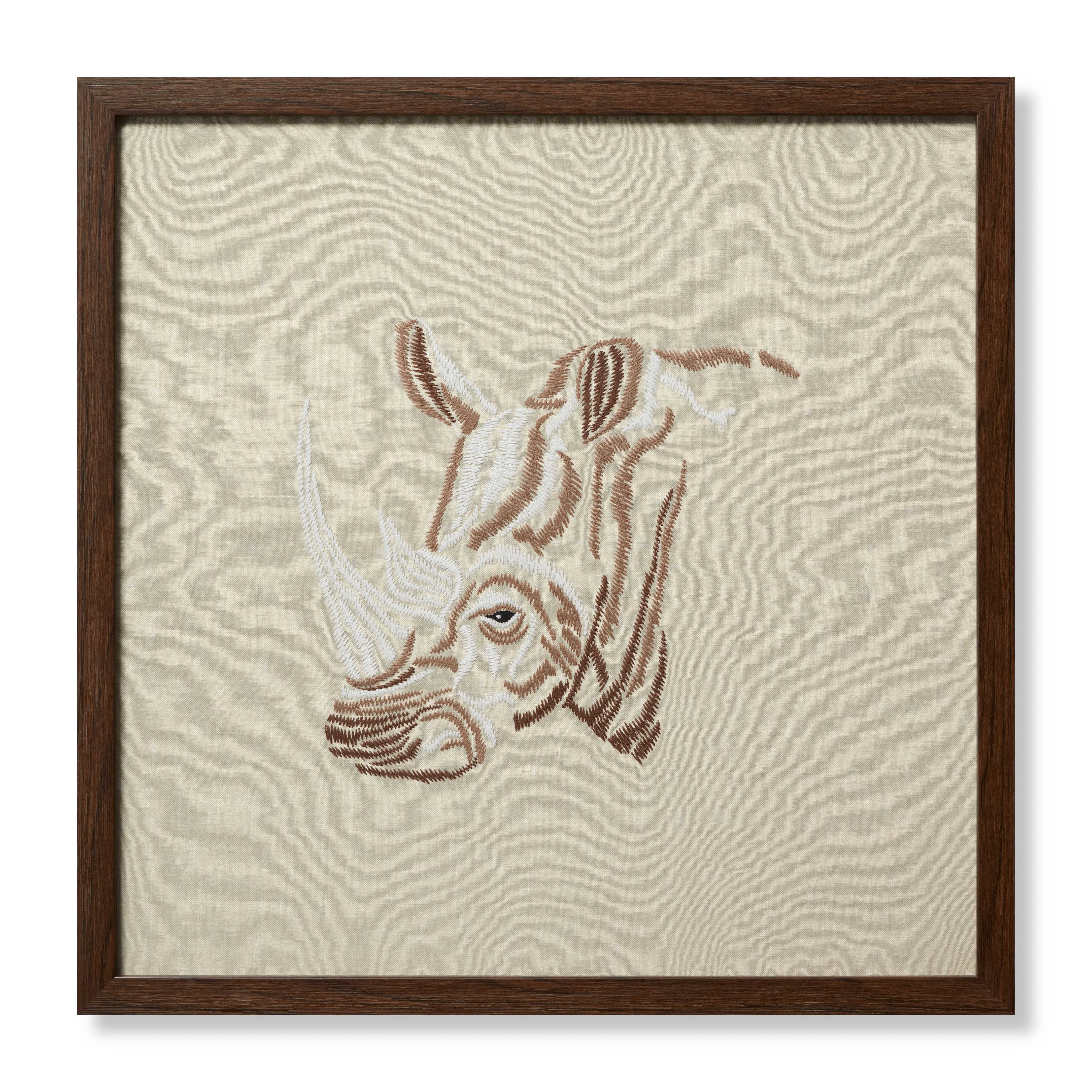 Loloi Black Rhino Wall Art, Wall Hanging, 24" length x 24" width
