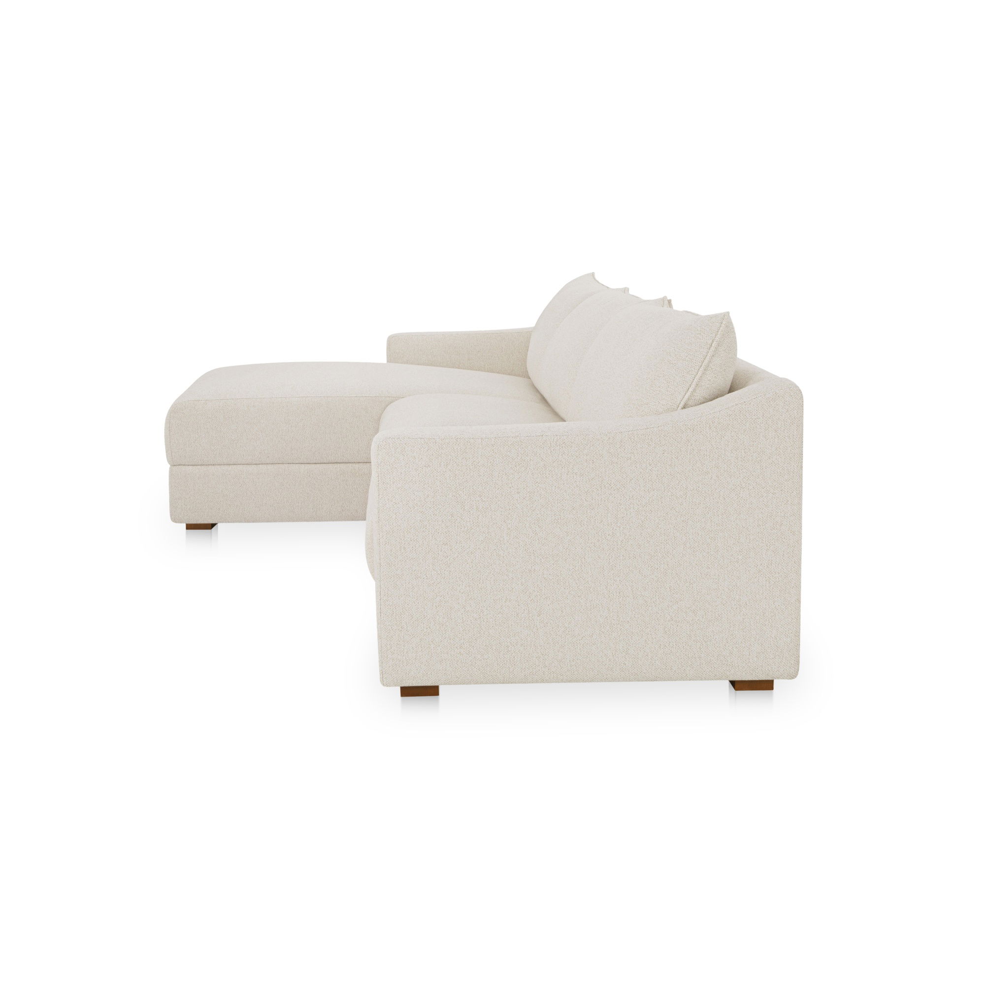 Farrow Sectional Flecked Oat Left, Sectional Sofa by Moe's Home, 130.5" width x 31.75" height x 61.5" depth View 3