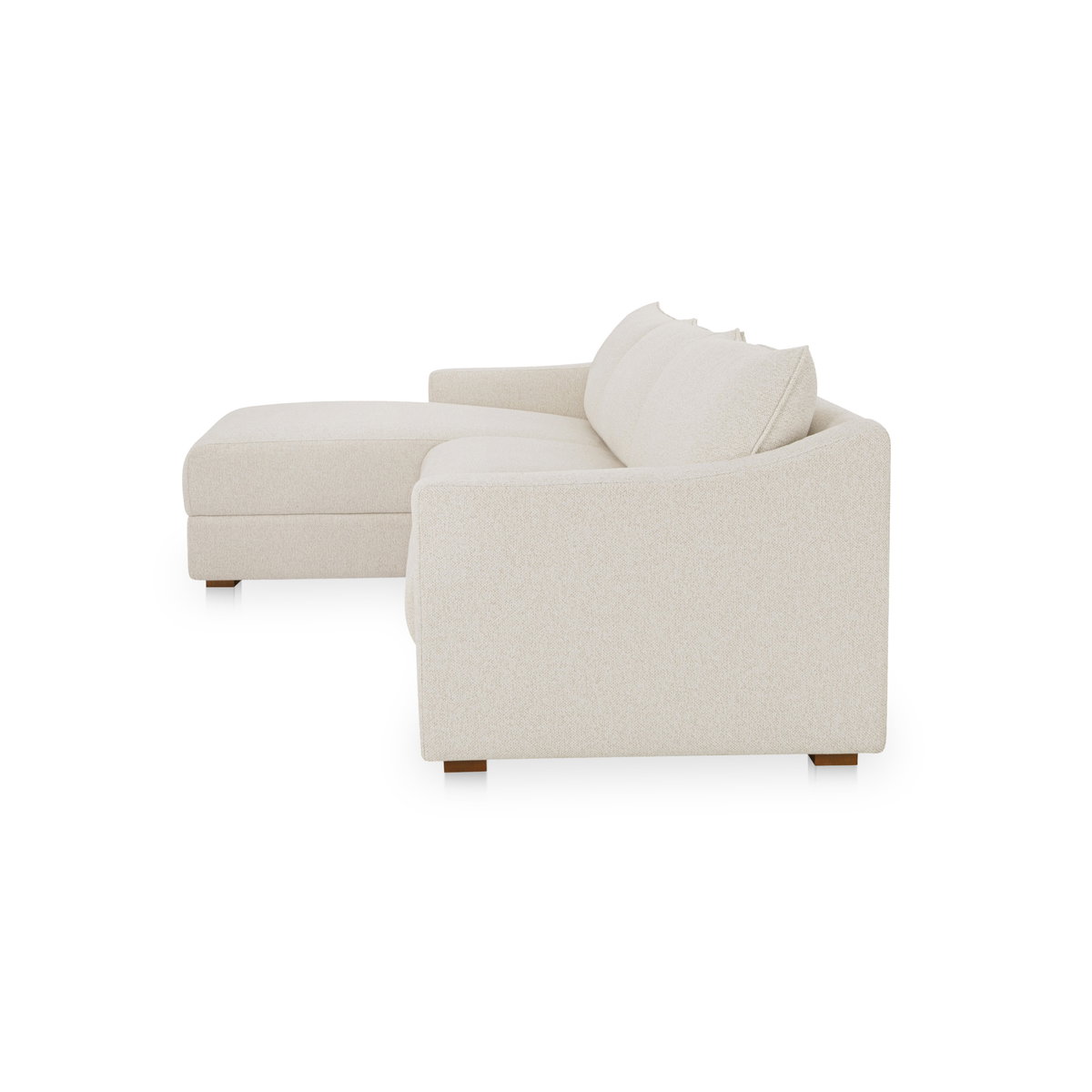 Farrow Sectional Flecked Oat Left, Sectional Sofa by Moe's Home, 130.5" width x 31.75" height x 61.5" depth View 3