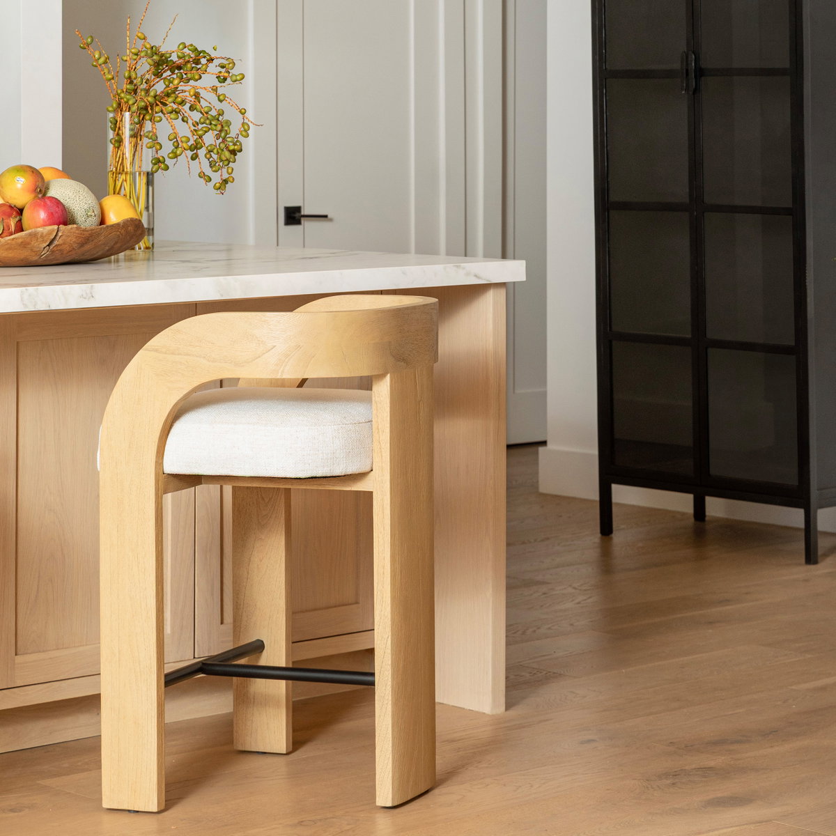 Tyson Counter Stool Cream, Counter & Bar Stool by Dovetail, 20.38" width x 34.25" height x 20.5" depth View 9
