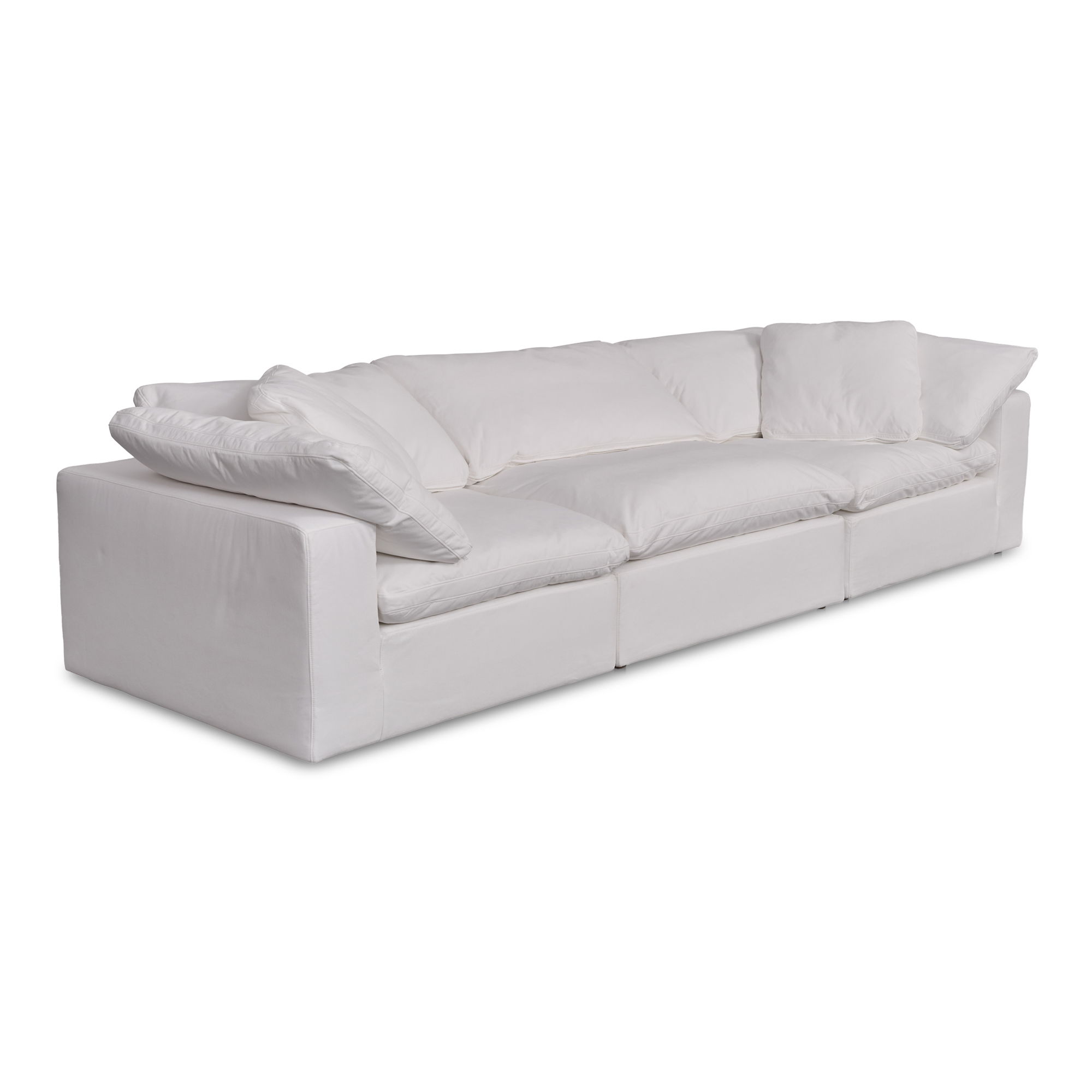Terra Modular Sofa Cream White, Sectional Sofa by Moe's Home, 114" width x 32" height x 38" depth View 2