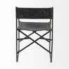 Direttore Black Iron Frame Black Leather Dining Chair, by Mercana, 19.25" length x 20" width x 31" height thumbnail 8