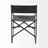 Direttore Curved Back Dining Side Chair | Black Leather with Black Iron, Dining Chair by Mercana, 19.25" length x 20" width x 31" height thumbnail 9
