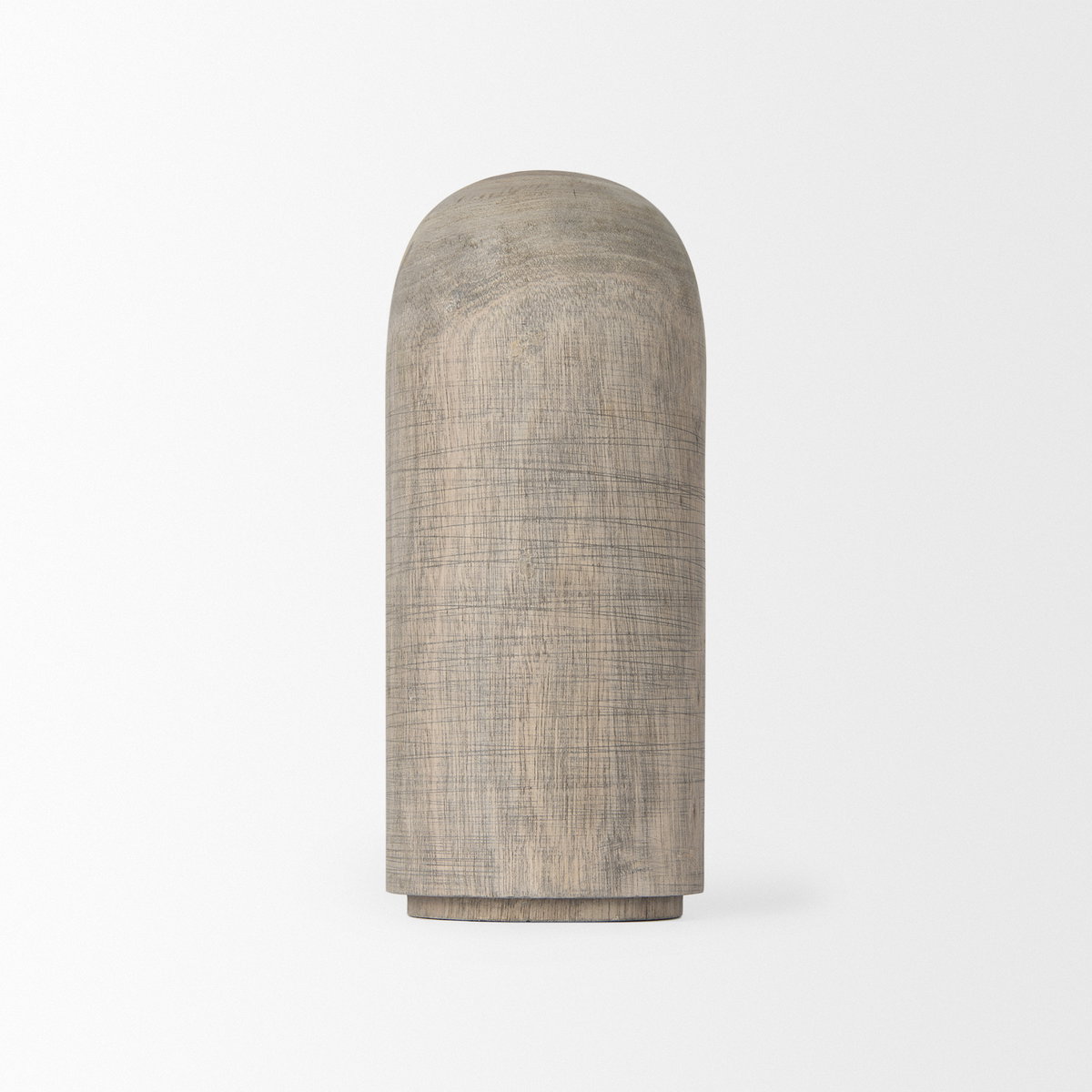 Knox Medium Gray-Wash Wood Decorative Object, by Mercana, 4.5" length x 4.5" width x 10" height View 3
