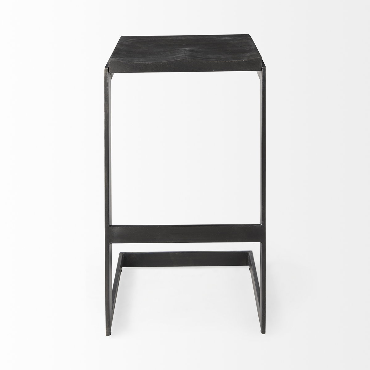 Kiran Backless 30in Seat Bar Stool | Black Wood with Black Metal, Counter & Bar Stool by Mercana, 17" length x 17" width x 30" height View 3