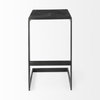 Kiran Backless 30in Seat Bar Stool | Black Wood with Black Metal, Counter & Bar Stool by Mercana, 17" length x 17" width x 30" height thumbnail 3