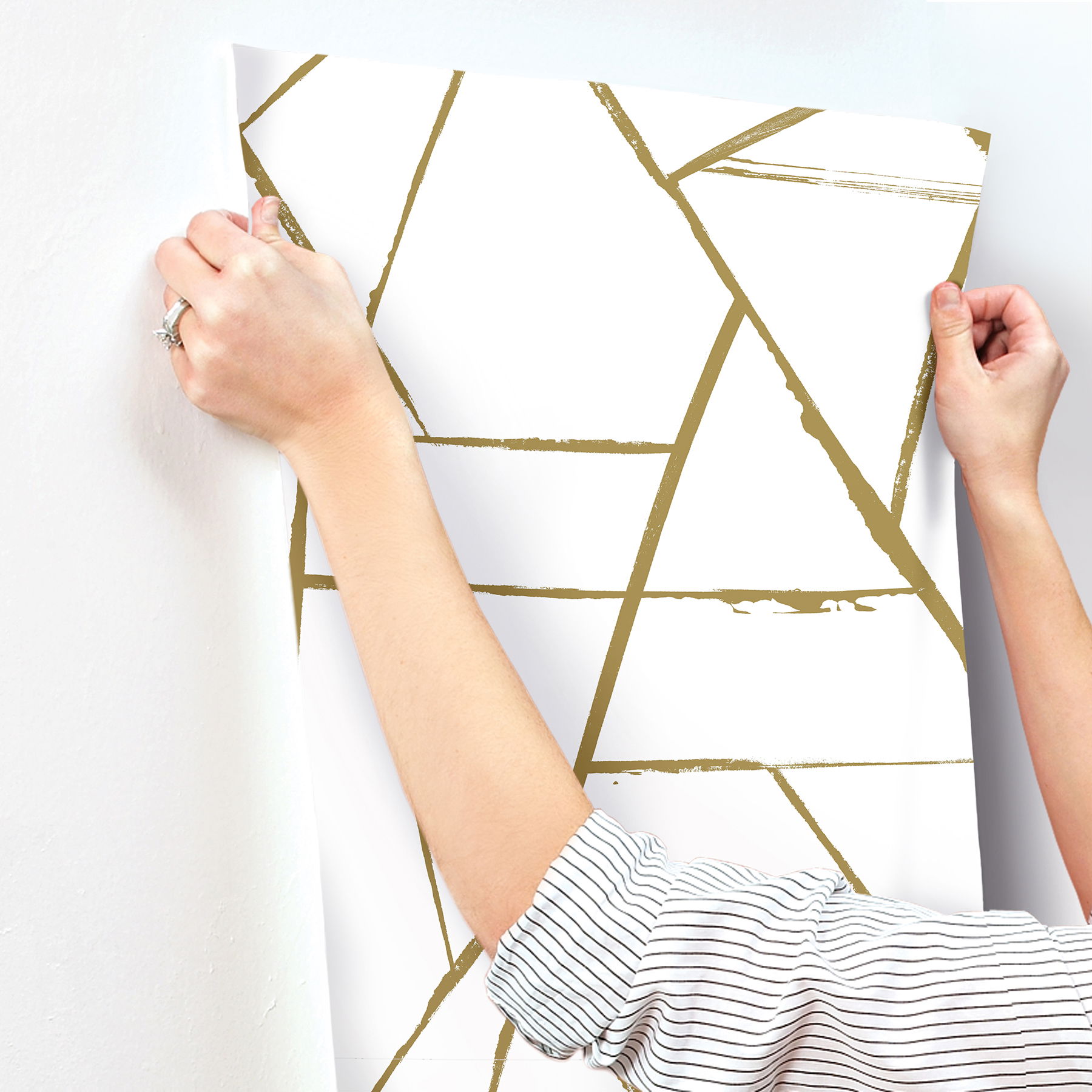 Intersect Gold Metallic Wallpaper large image 