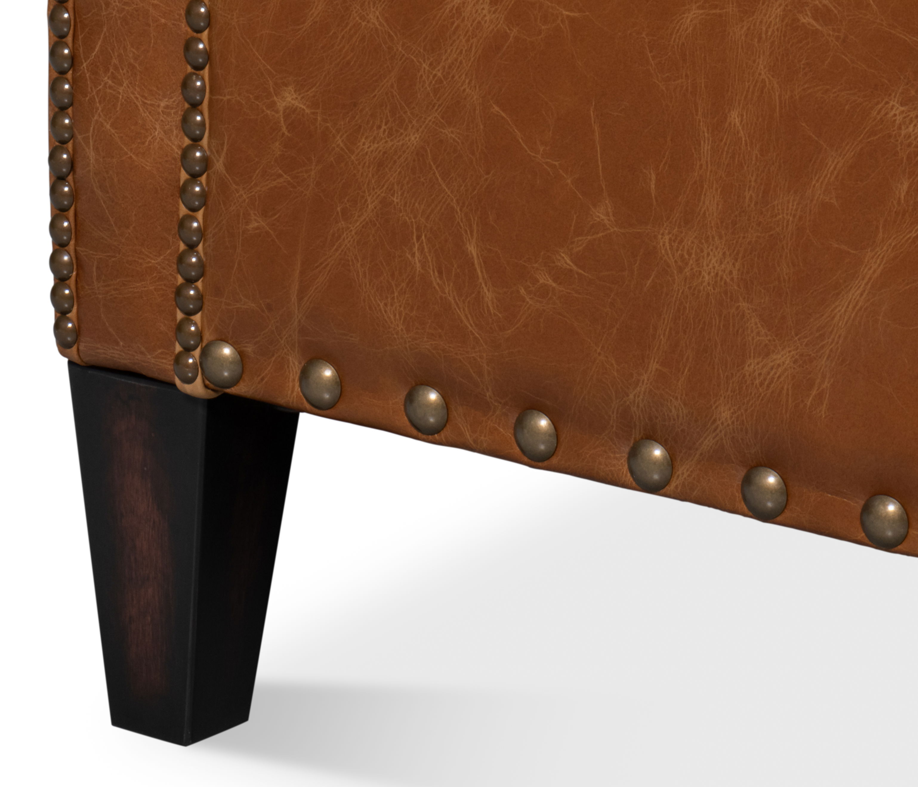 Dawson Distilled Leather Chair,Cuba Brn, Seating by Sarreid, 30.5" length x 37.5" width x 38" height View 8