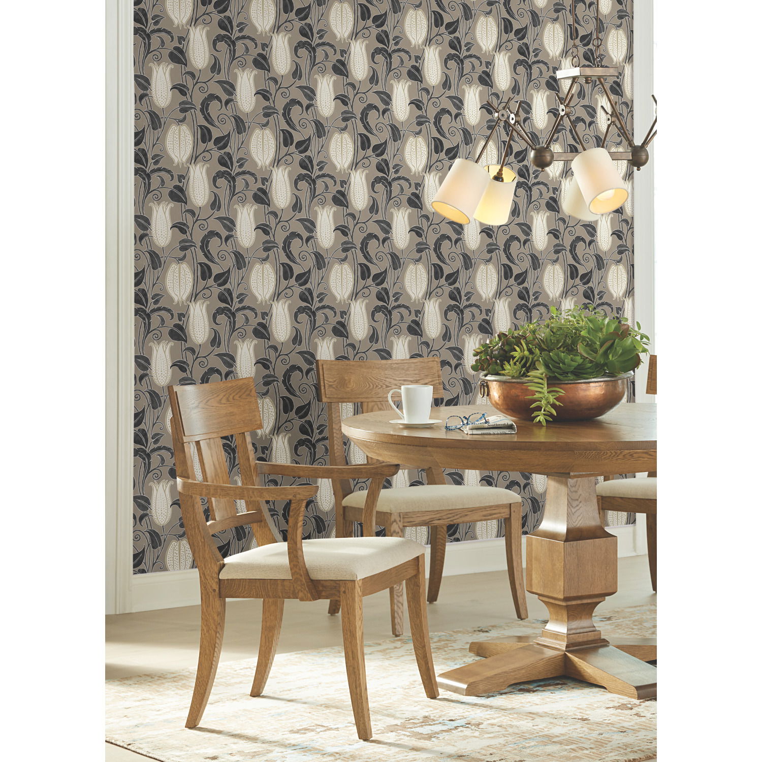 Canterbury Bells Taupe Wallpaper large image 