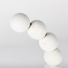 Pontchartrain I (Small) 9L x 5W White Beaded Broken Sphere Decorative Object with Gold Base, by Mercana, 9.45" length x 4.53" width x 11.61" height thumbnail 6