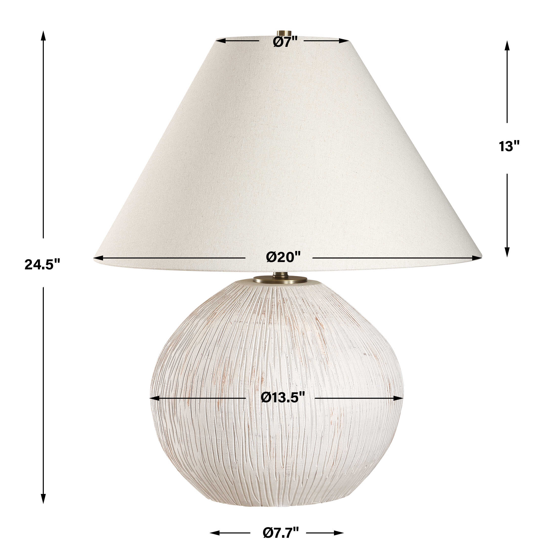 Meryl Aged White Table Lamp large image 