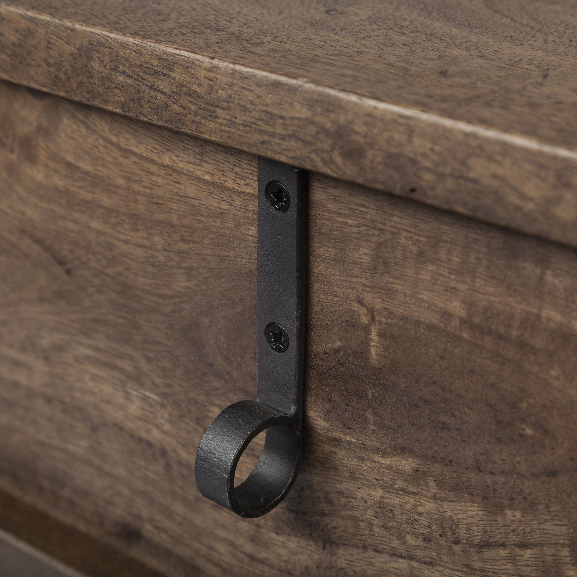 Glenn III 56L x 14W Dark Brown Wood with Black Iron Frame, 4 Drawer Console Table, by Mercana, 55.5" length x 14.5" width x 30" height View 10