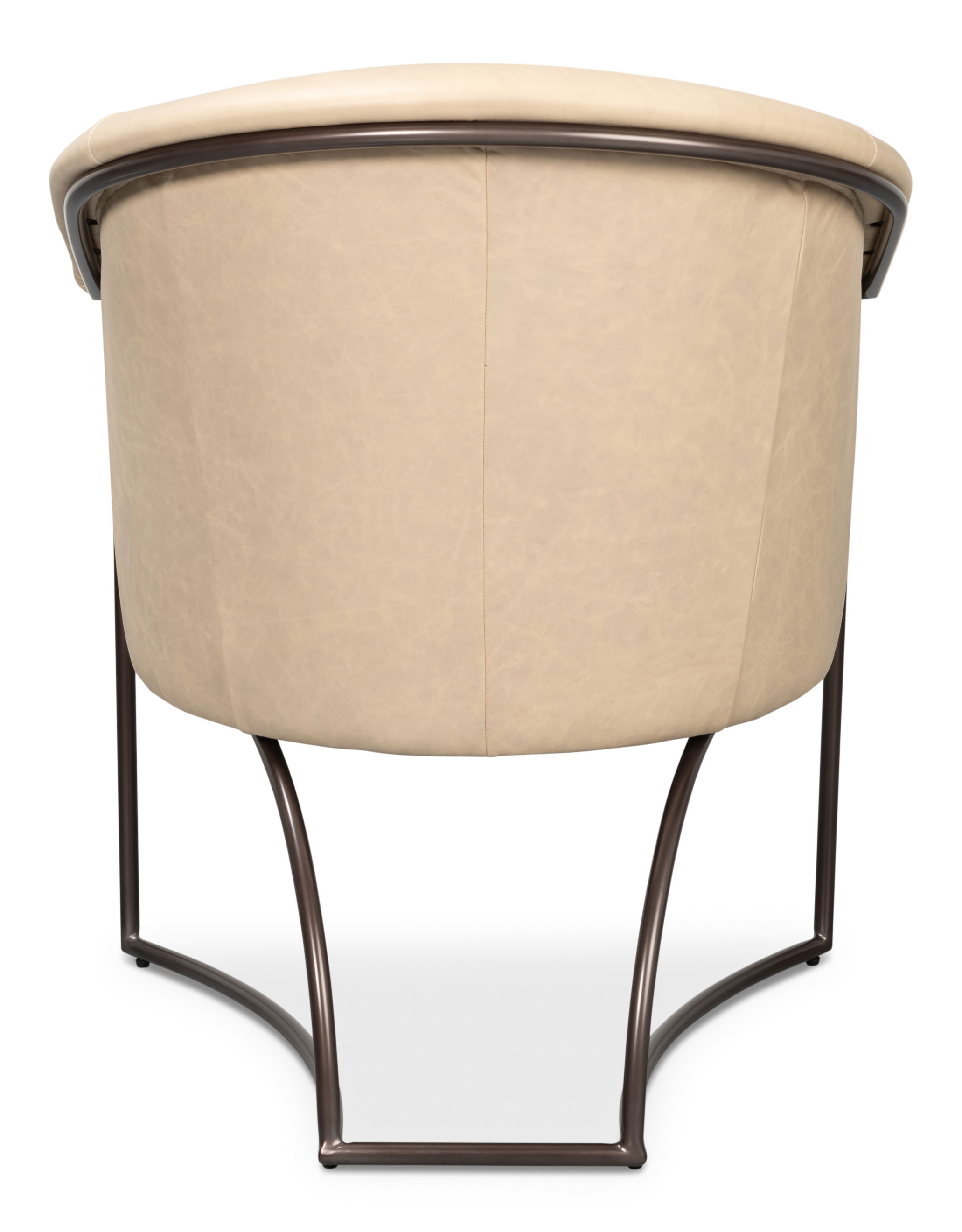 Nagel Distilled Leather Chair,White, Seating by Sarreid, 30" length x 33" width x 2" height View 10