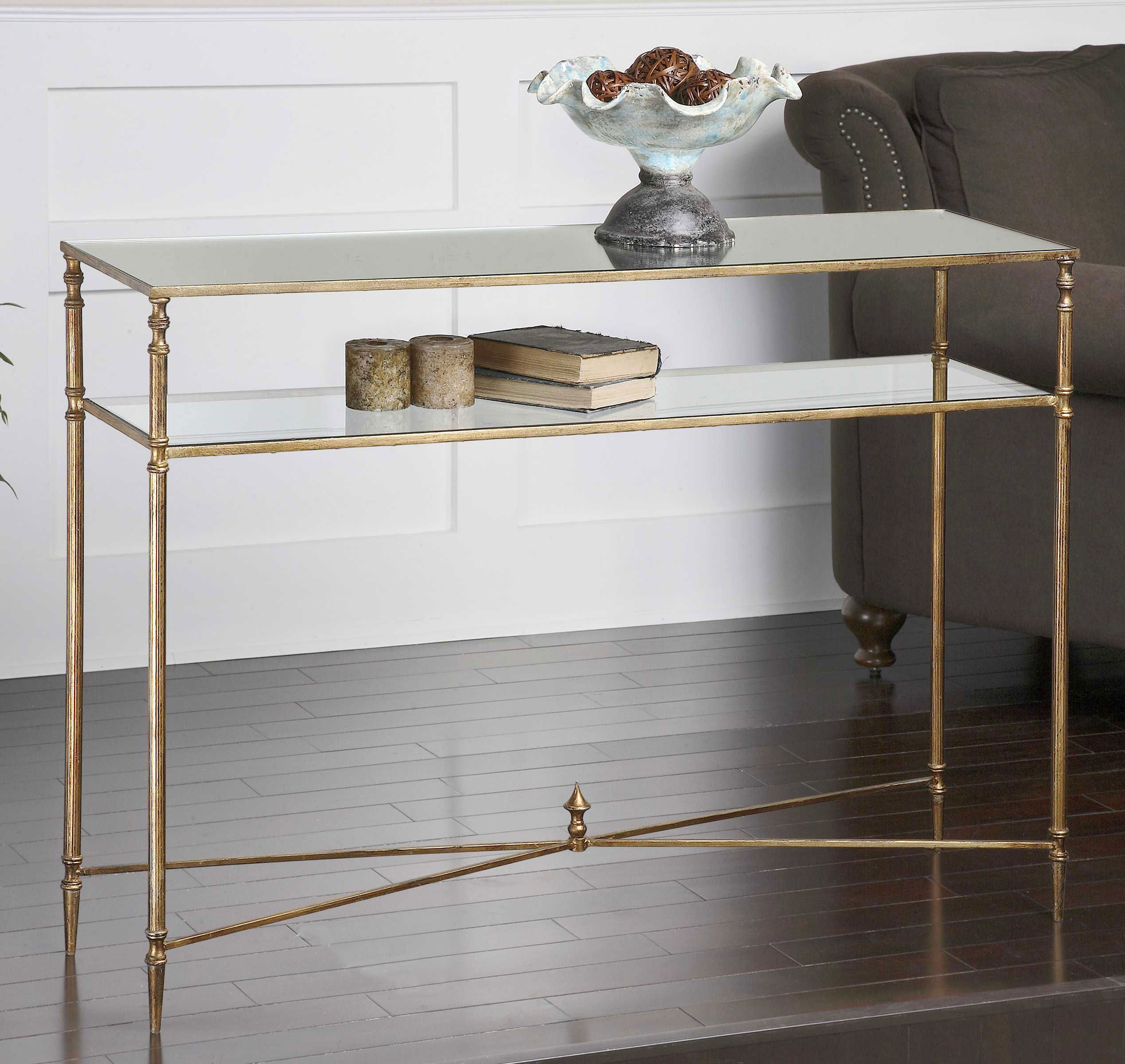 Henzler Mirrored Glass Console Table large image 