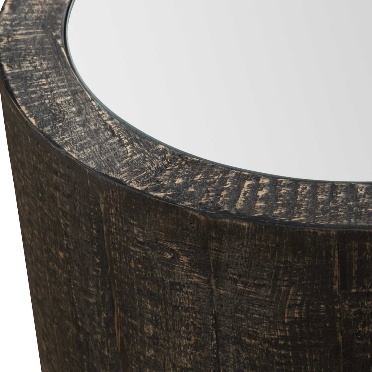 Sequoia Mirrored Drum Table, Side & End Table by Uttermost, 22" width x 25" height x 22" depth View 4