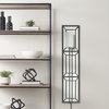 Noah 12.2x55 Black Metal with White Fabric Shade Rectangular Wall Sconce, by Mercana, 12.2" length x 7" width x 55" height thumbnail 3