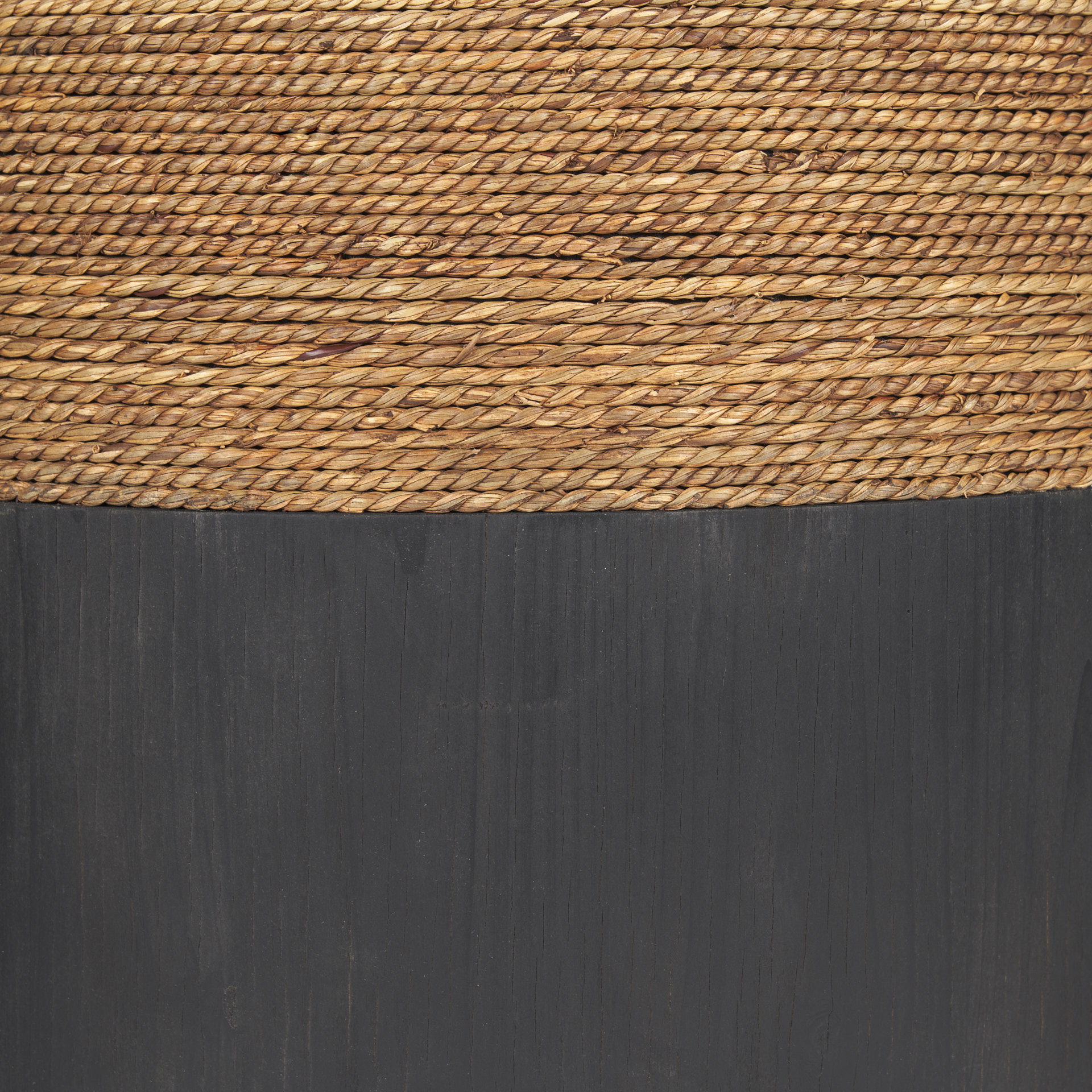 Wenopa Matte Black Wood with Natural Jute Accent Tables large image 