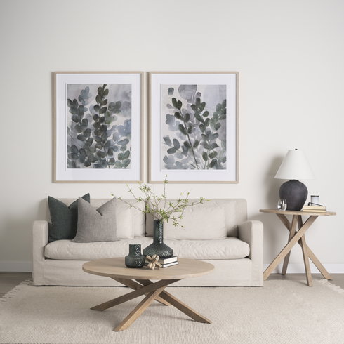 Denly II 92.5W  Beige Slipcover Three Seater Sofa