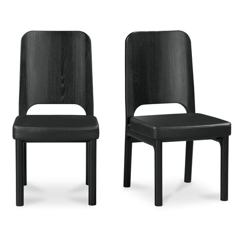 Kerr Dining Chair Vegan Leather Black-set Of Two