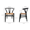 Ventana Dining Chair Black And Natural - Set Of Two, by Moe's Home, 19.5" width x 31" height x 16.5" depth thumbnail 11
