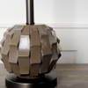 Brant I 25' Brown Resin Base White Shade Table Lamp, by Mercana, 6.25" length x 6.25" width x 25" height thumbnail 2