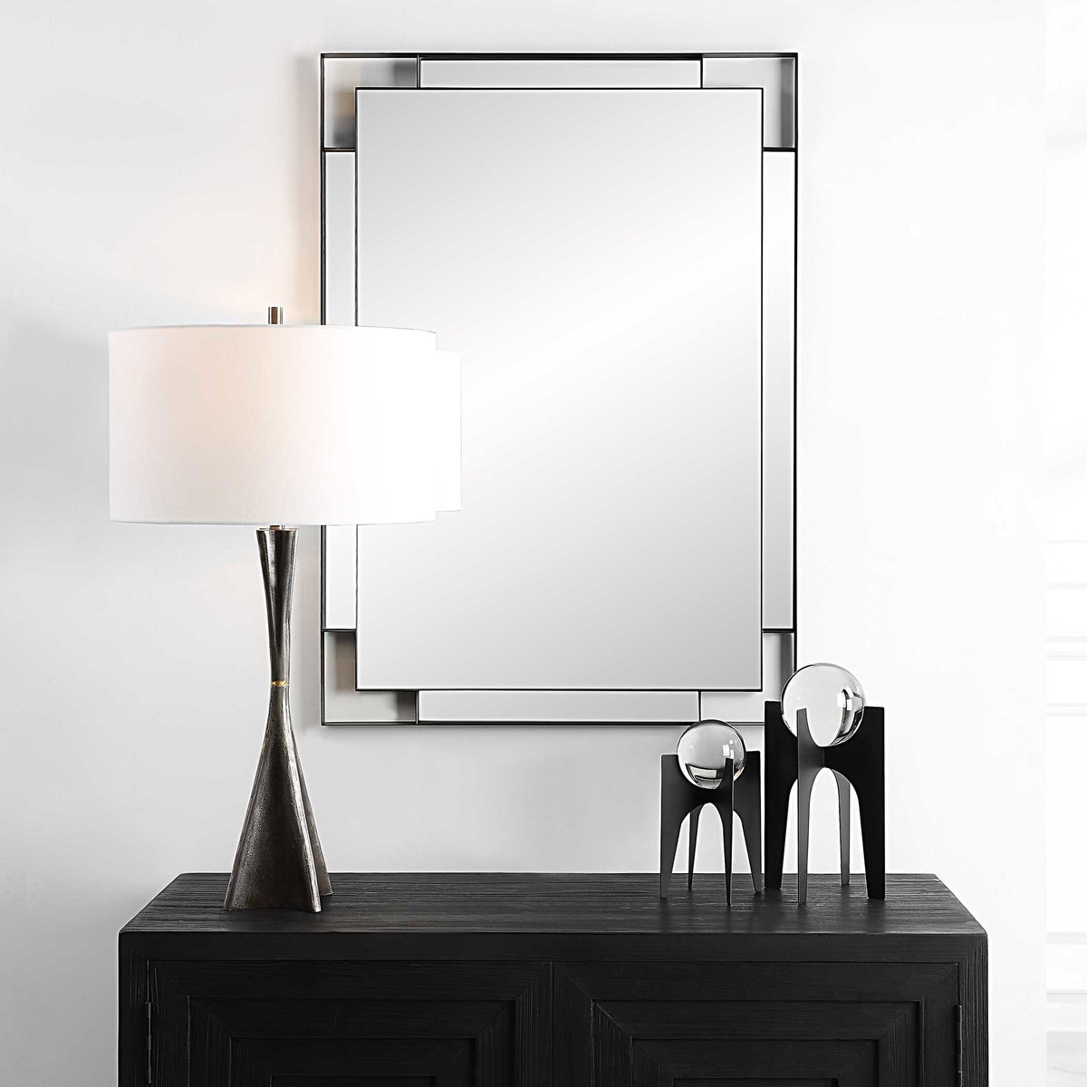 Stellan Black Mirror, by Uttermost, 27.75" width x 39.62" height x 1.12" depth View 6