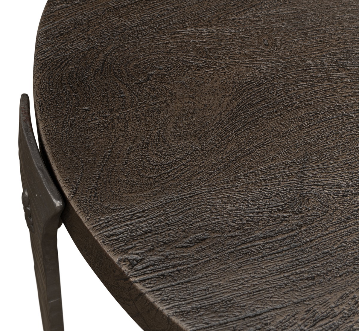 Forged Slats Side Table/Moleskin, by Sarreid, 1'6" length x 1'6" width x 2'1" height View 5