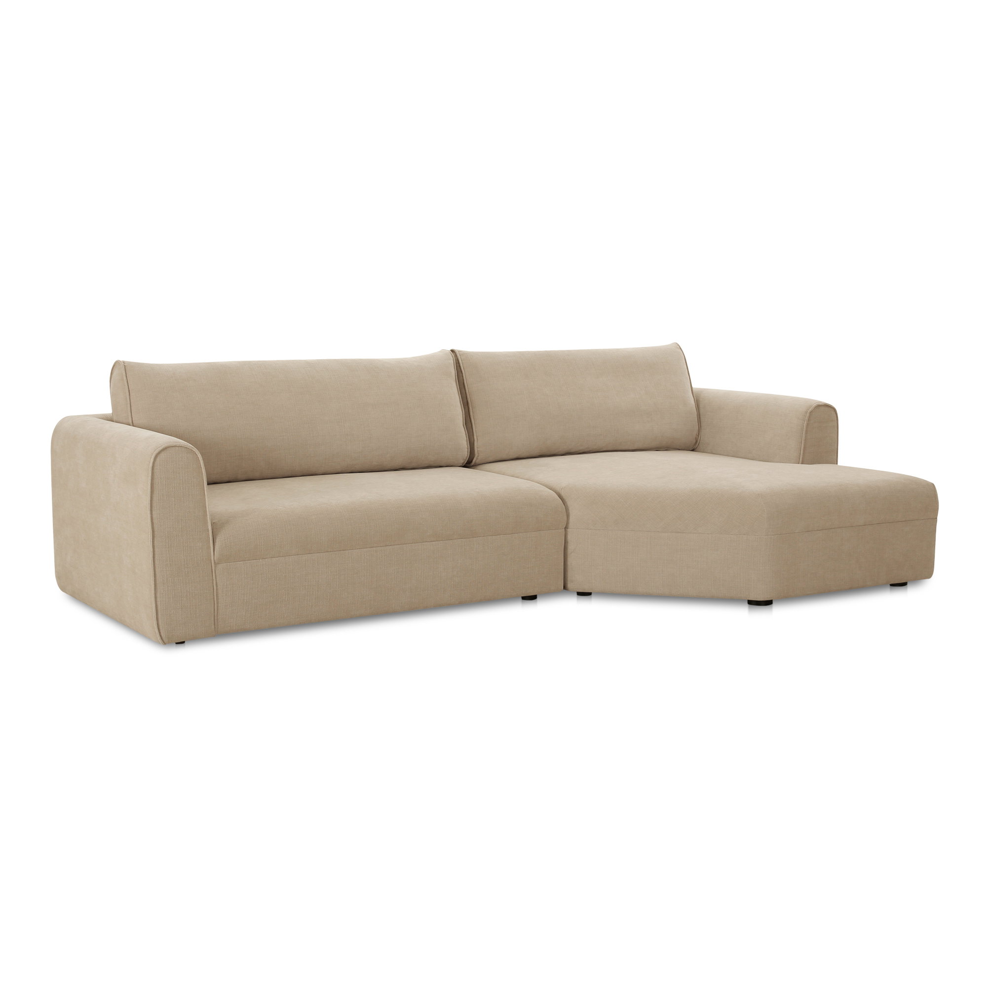 Madrid Right Sectional Cool Beige, Sectional Sofa by Moe's Home, 112" width x 33.5" height x 65" depth View 2