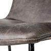Kavalan 37.5' Total Height Ebony Leather Seat Black Metal Frame Bar Stool thumbnail 7