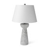 Julia  Gray Antique Painted Cement Table Lamp, by Mercana, 16" length x 16" width x 27" height thumbnail 1