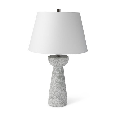 Julia  Gray Antique Painted Cement Table Lamp