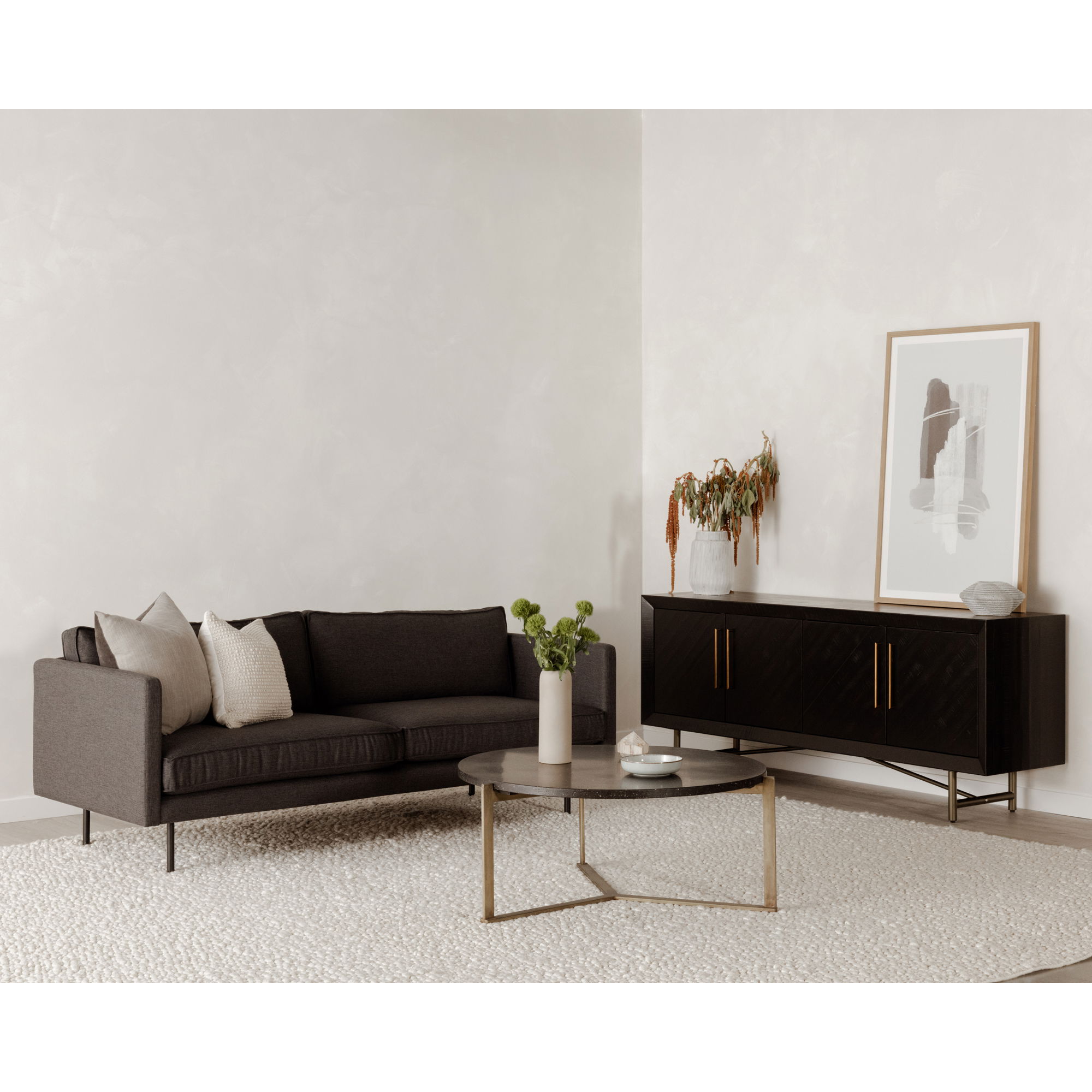 Plunge Sectional Sahara, Sectional Sofa by Moe's Home, 106" width x 34" height x 46" depth View 6
