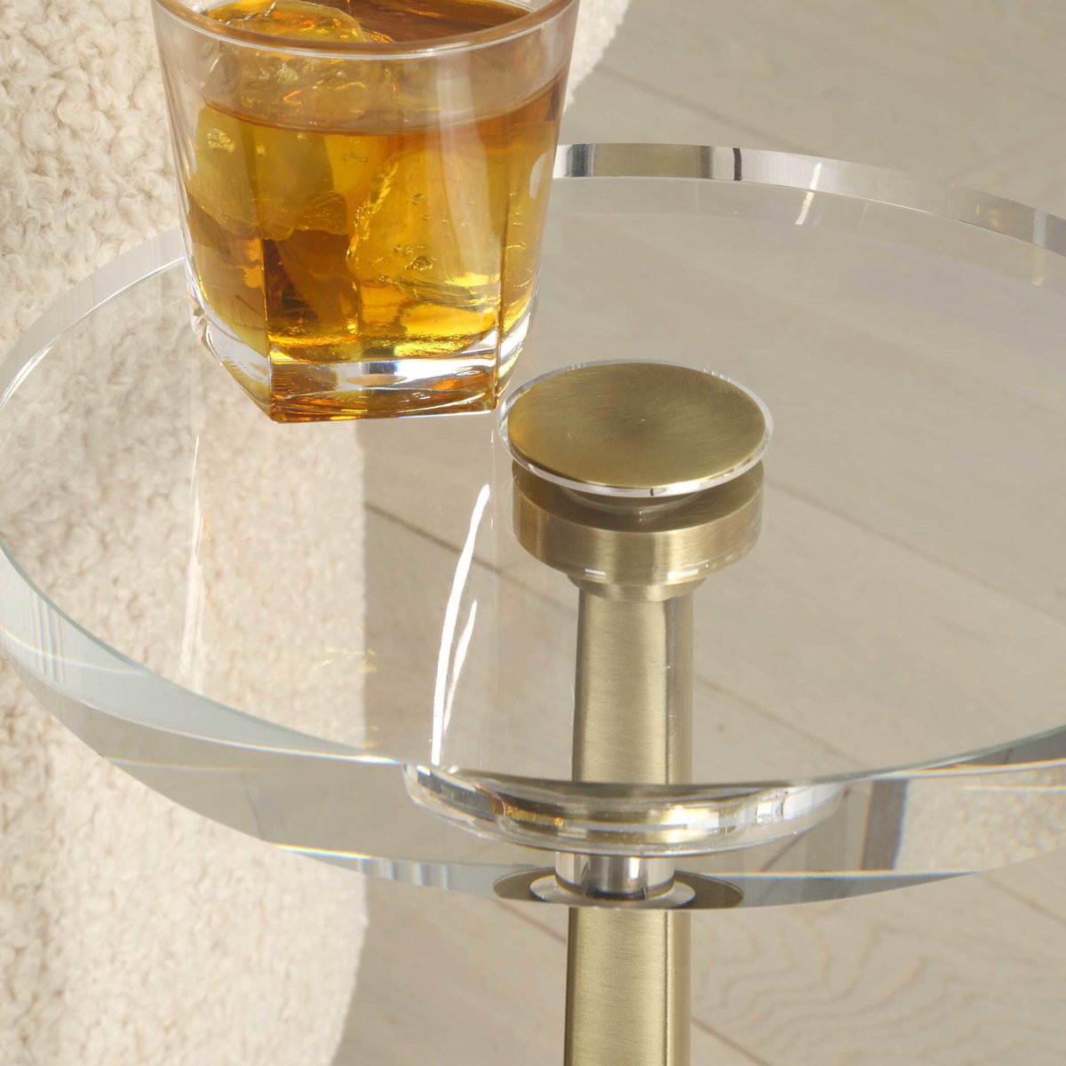 Groove Crystal Drink Table, Side & End Table by Uttermost, 10.25" width x 23.75" height x 10.25" depth View 5
