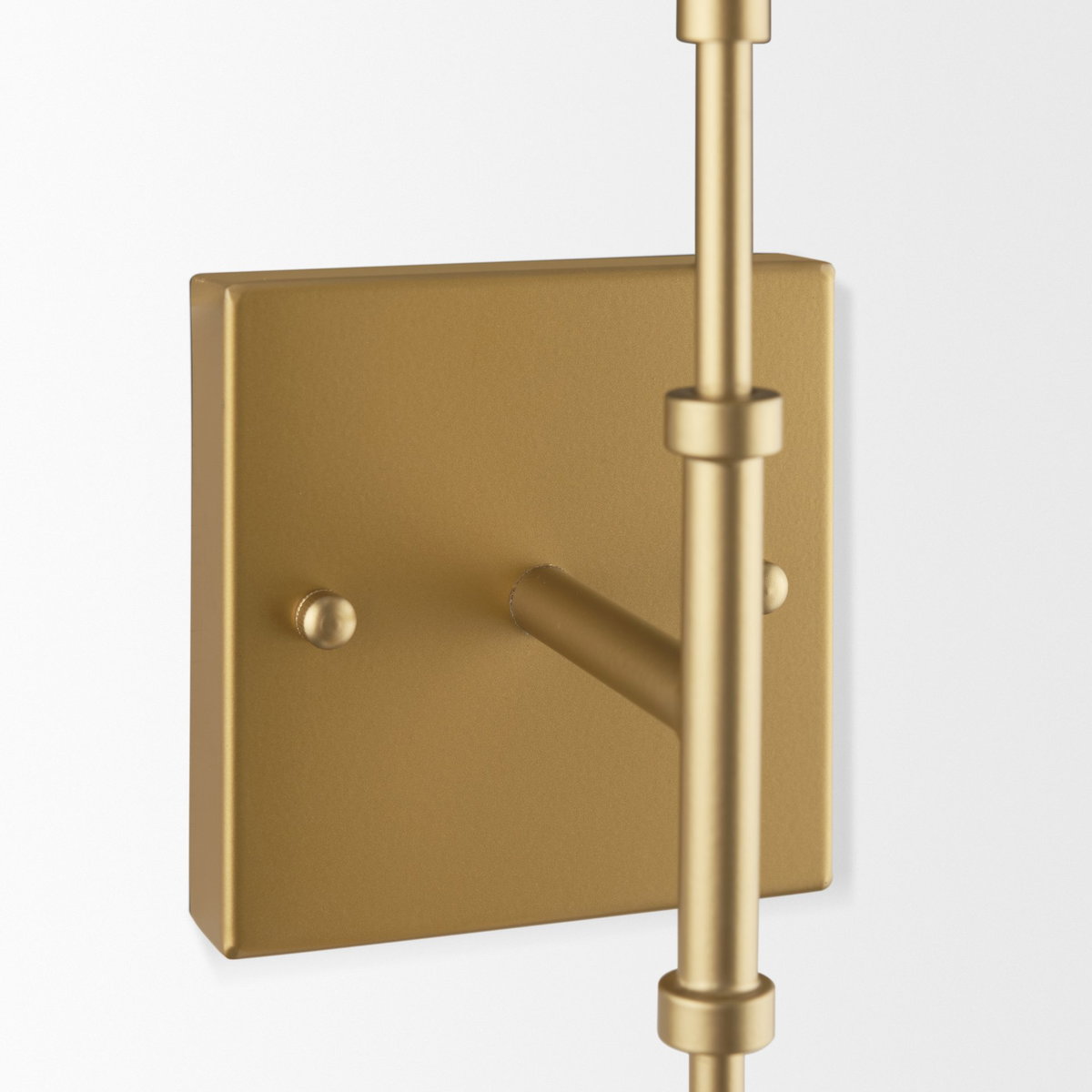 Edie Brushed Gold Metal with Frosted Glass Globes 2-Light Wall Sconce, by Mercana, 22" length x 7.5" width x 6" height View 7