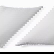 Online Designer Bedroom MTO European Linen Pom Pom, Euro Sham, Frost Gray