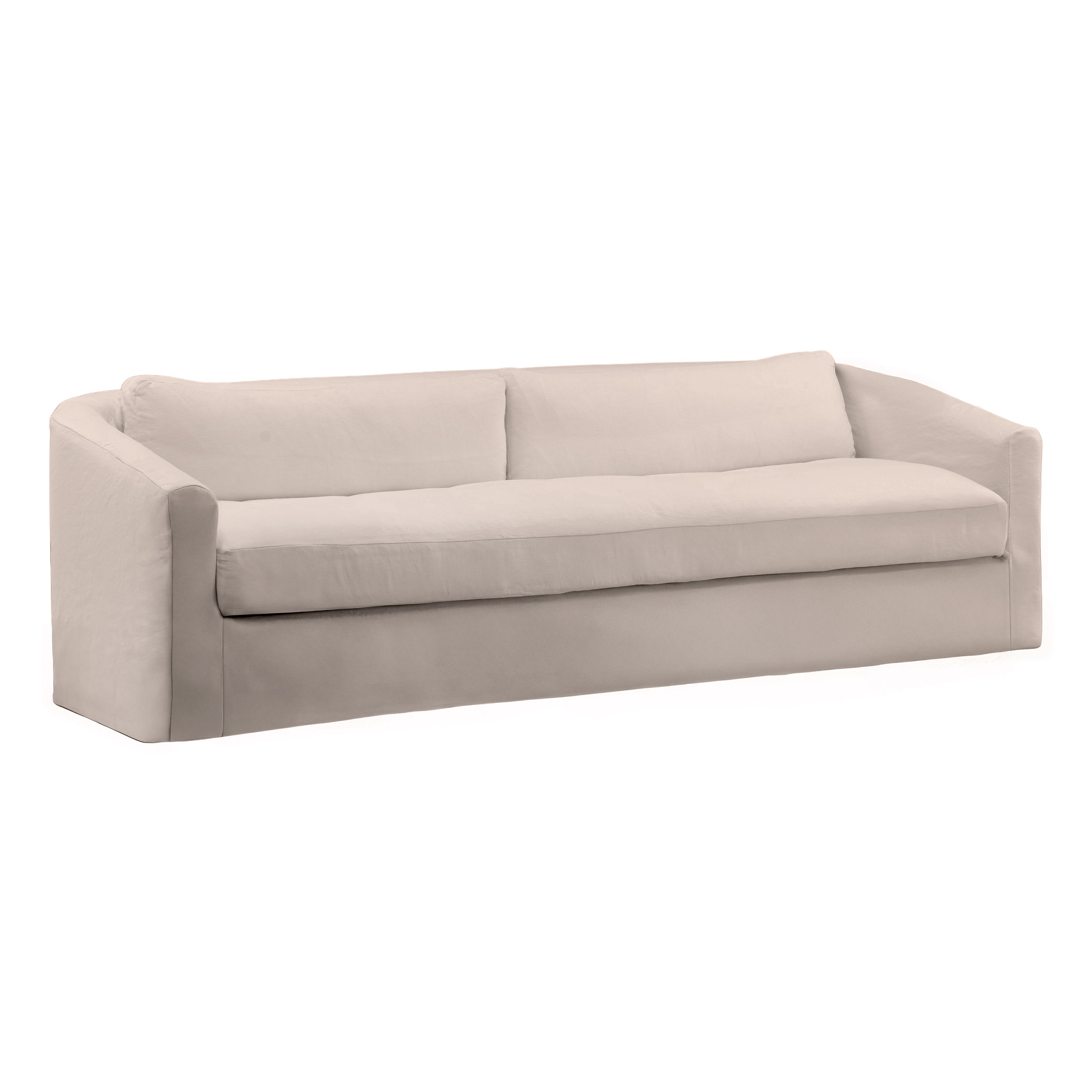 Violeta Sofa Slipcover Natural, Sofas & Sectional by Dovetail, 99.48" width x 29.2" height x 40.5" depth
