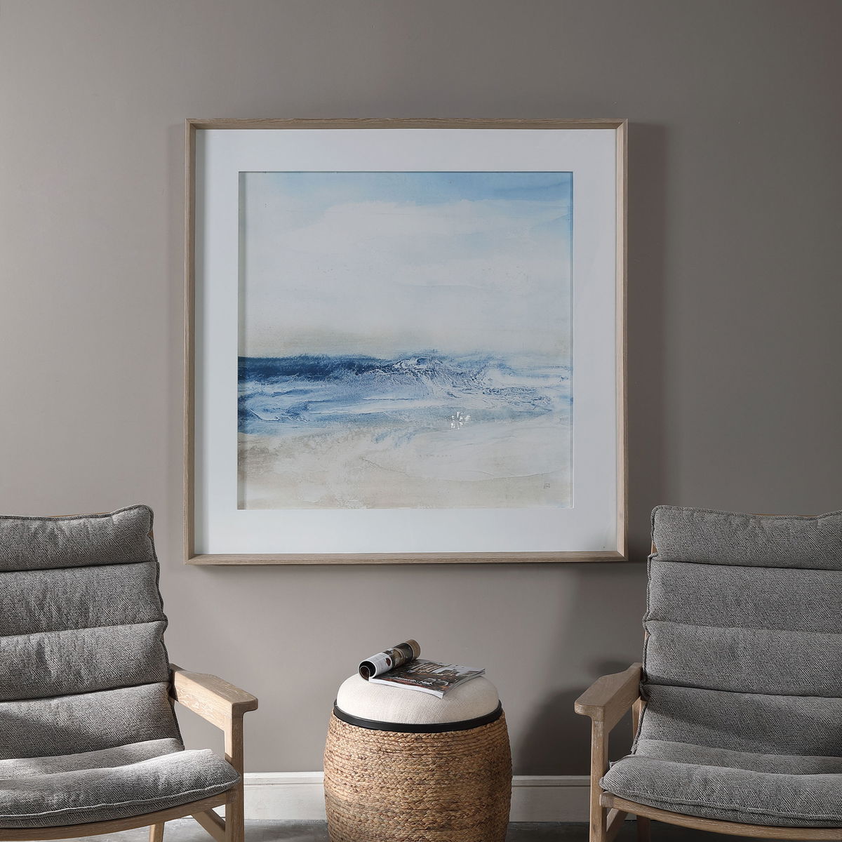 Surf And Sand Framed Print, Art by Uttermost, 50.5" width x 50.5" height x 2.5" depth View 2