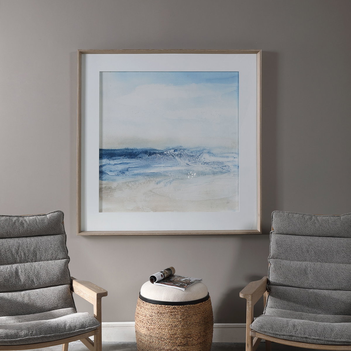Surf And Sand Framed Print, Art by Uttermost, 50.5" width x 50.5" height x 2.5" depth View 2