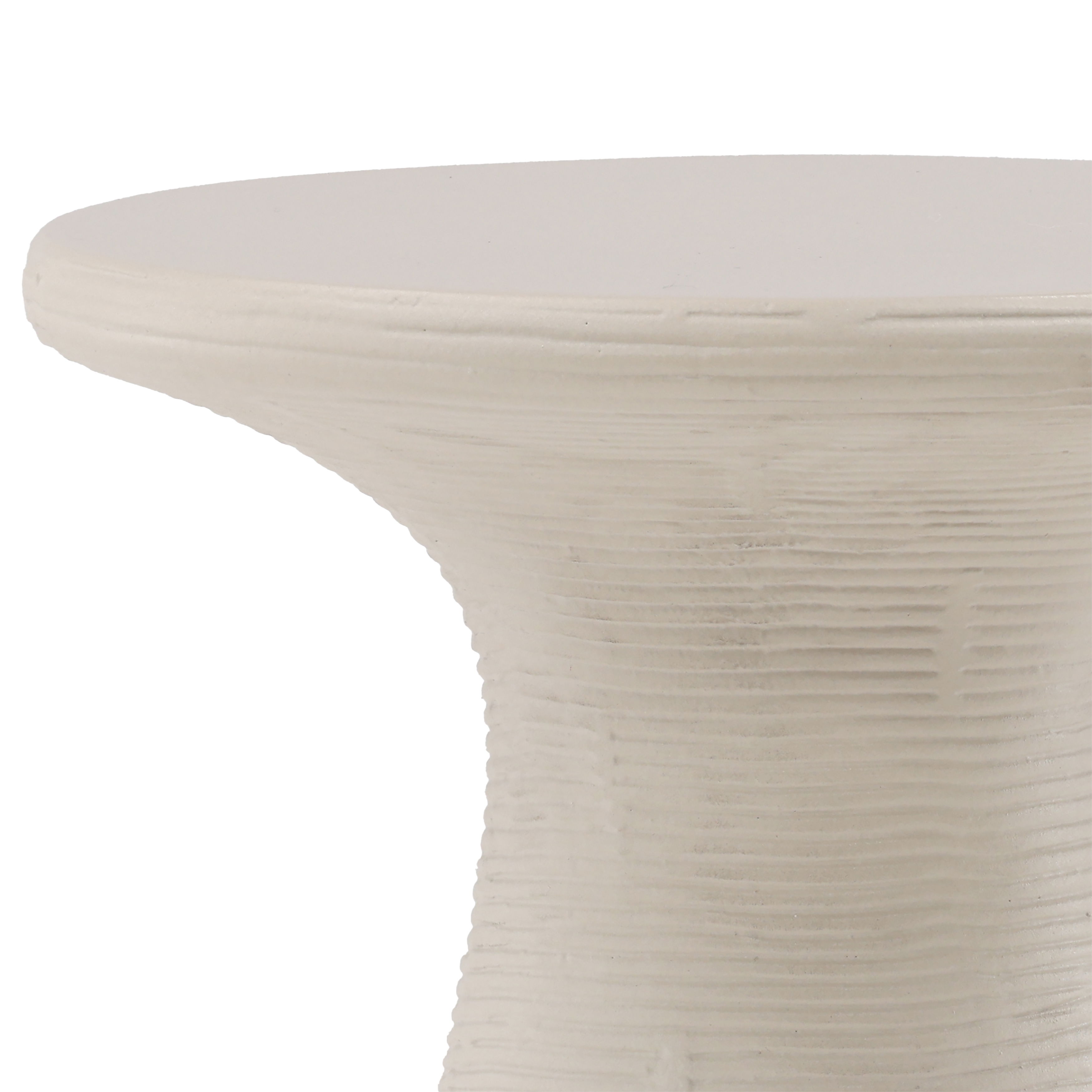 Fania Side Table White Sm, Side & End Table by Dovetail, 14" width x 19.5" height x 14" diameter x 14" depth View 2
