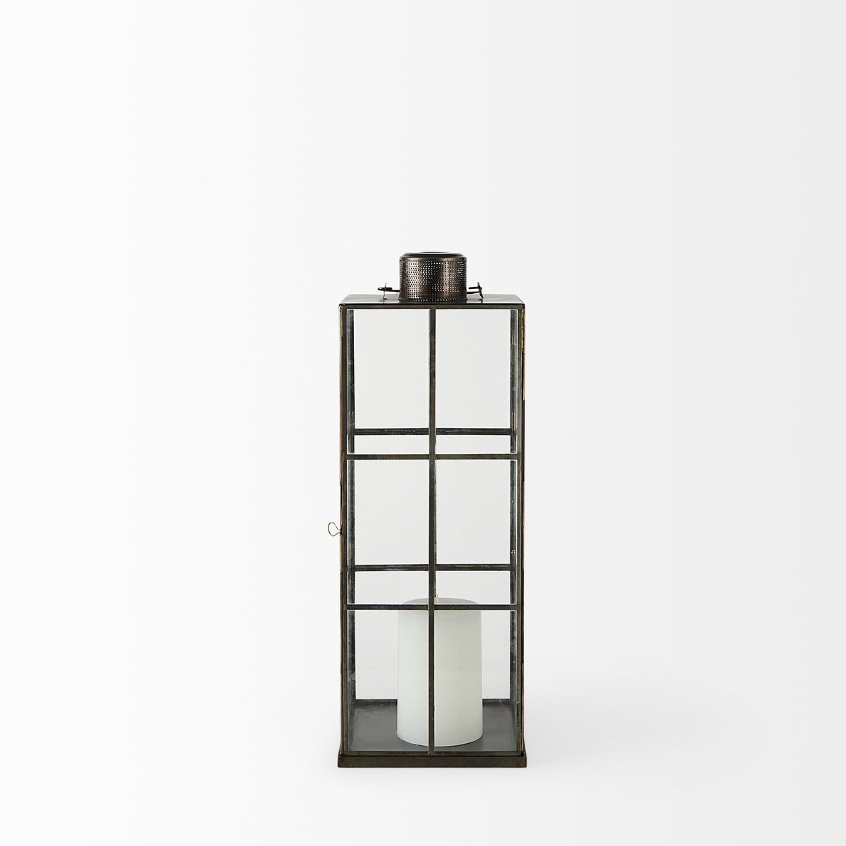 Grimwig (Medium) 8L x 8W x 23H LANTERN with SHEET BASE WITHOUT BEVEL, Lighting by Mercana, 8.27" length x 8.27" width x 22.83" height View 6