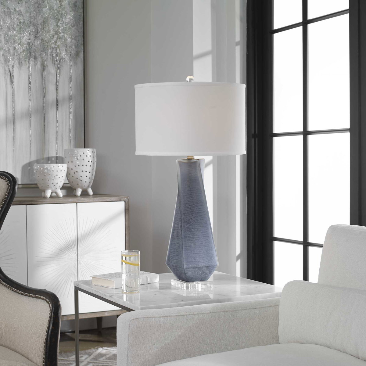 Anatoli Charcoal Gray Table Lamp, by Uttermost, 1'4" width x 2'6.75" height x 1'4" depth View 2