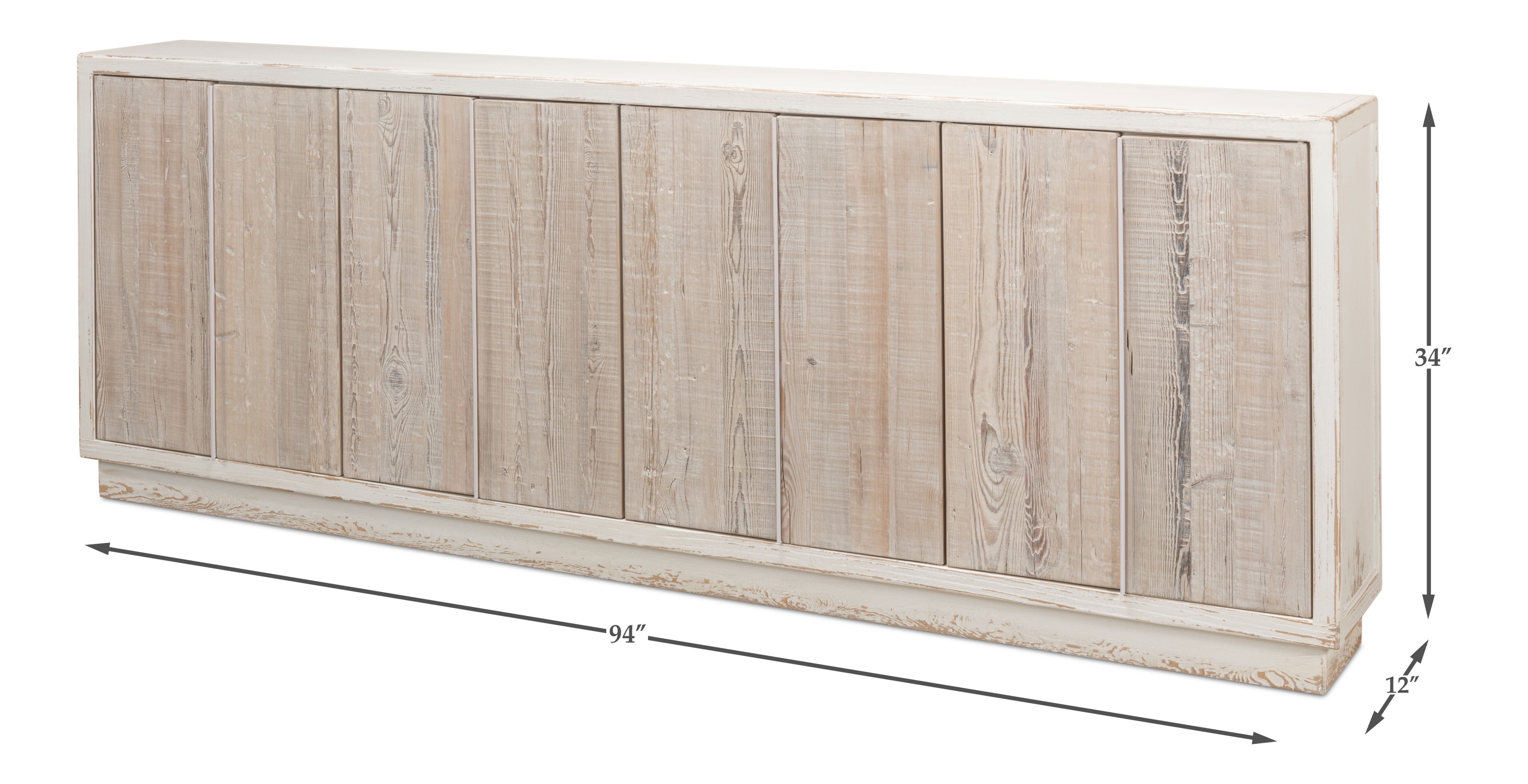 Stefano Narrow Sideboard, Cabinets & Sideboard by Sarreid, 94" length x 12" width x 34" height View 15